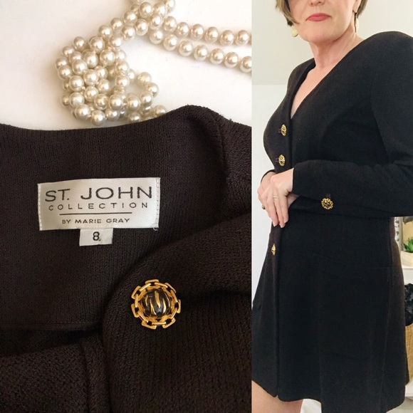 [SOLD]St. John Collection Brown Santana Knit Dress - Picture 7 of 8